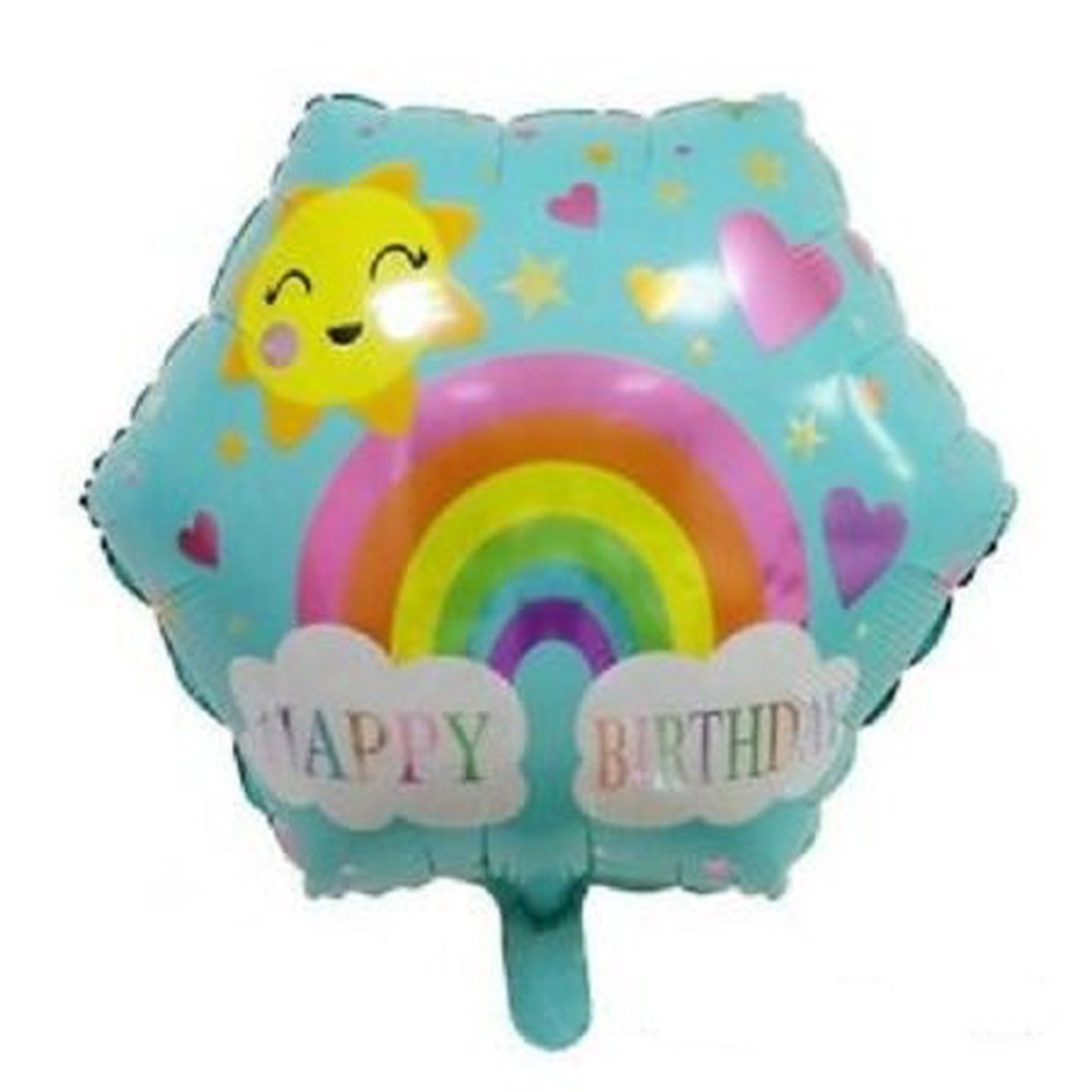 18inches Rainbow Hexagon Happy Birthday Foil Balloon