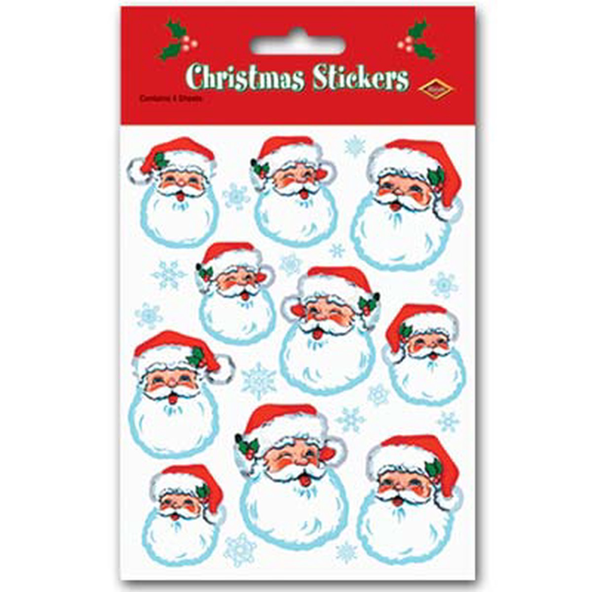 Santa Face Christmas Stickers