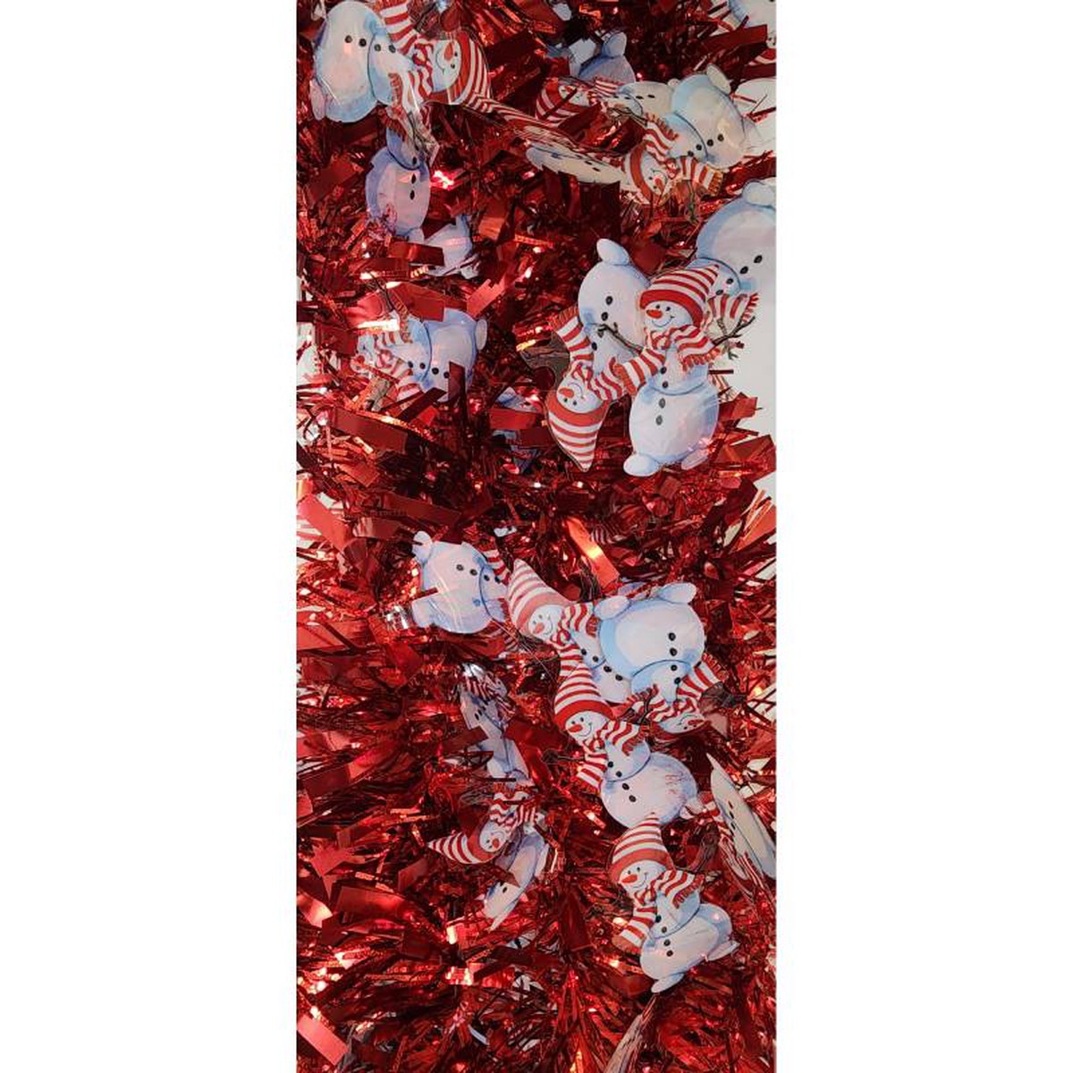 9 Vinyl Holiday Tinsel Garland w Snowmen