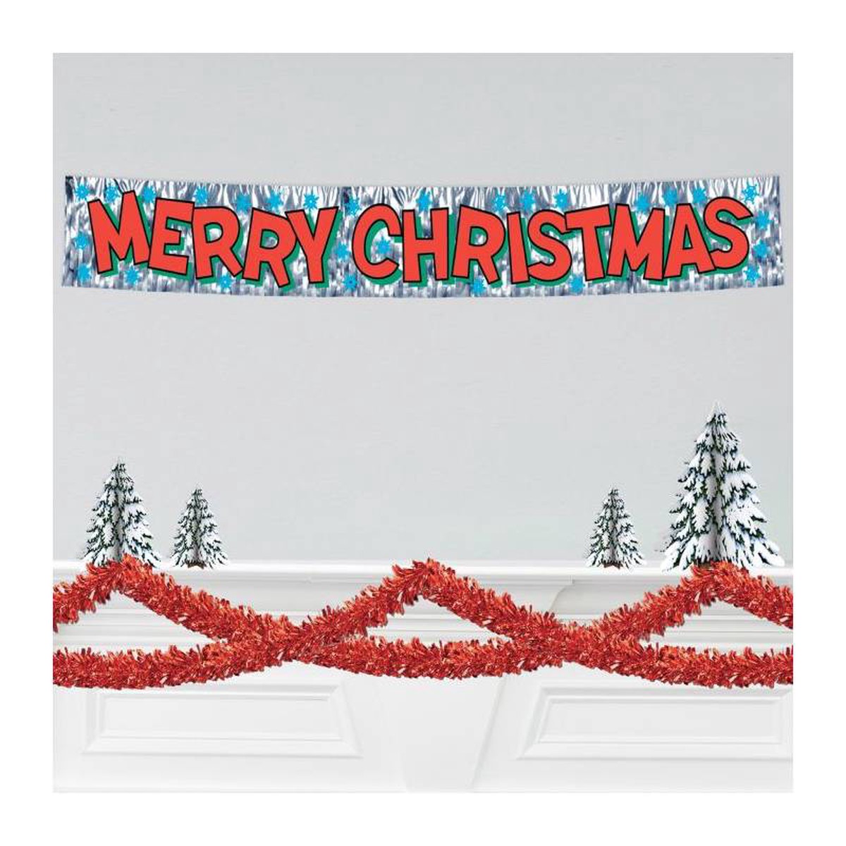 Metallic Merry Christmas Fringe Banner