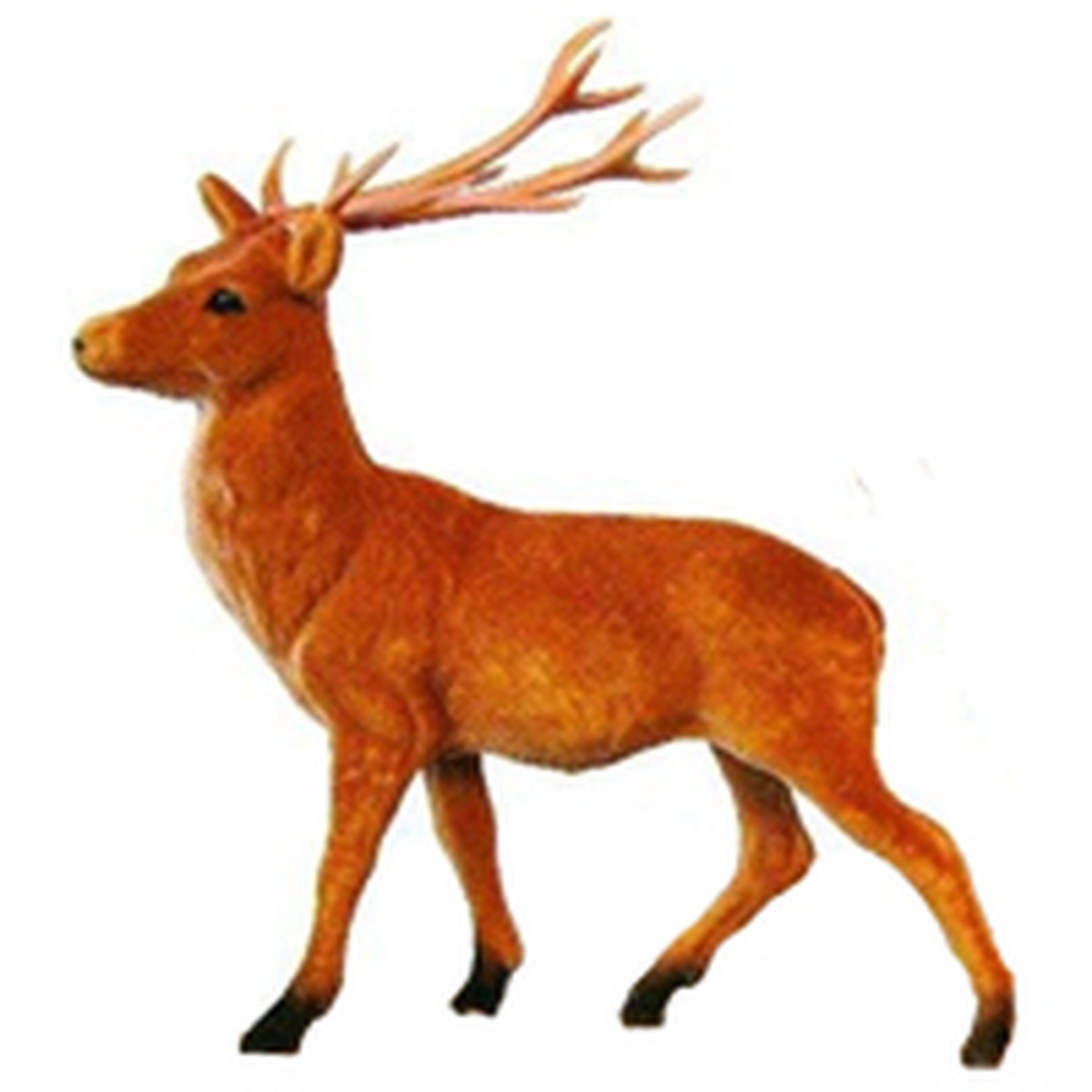 11 in. Brown Flocked Standing Buck w Antlers 12 points
