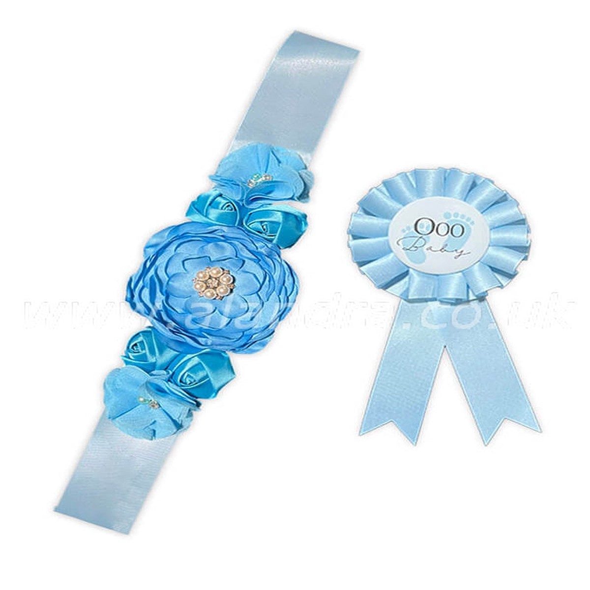 Blue Baby Bump Belt & Rosette Set - Default Title