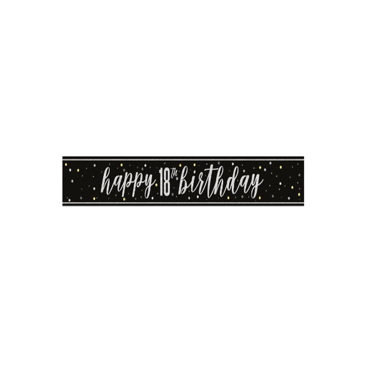 GLITZ Black 18 Prism Foil Banner - (9 ft) - Default Title