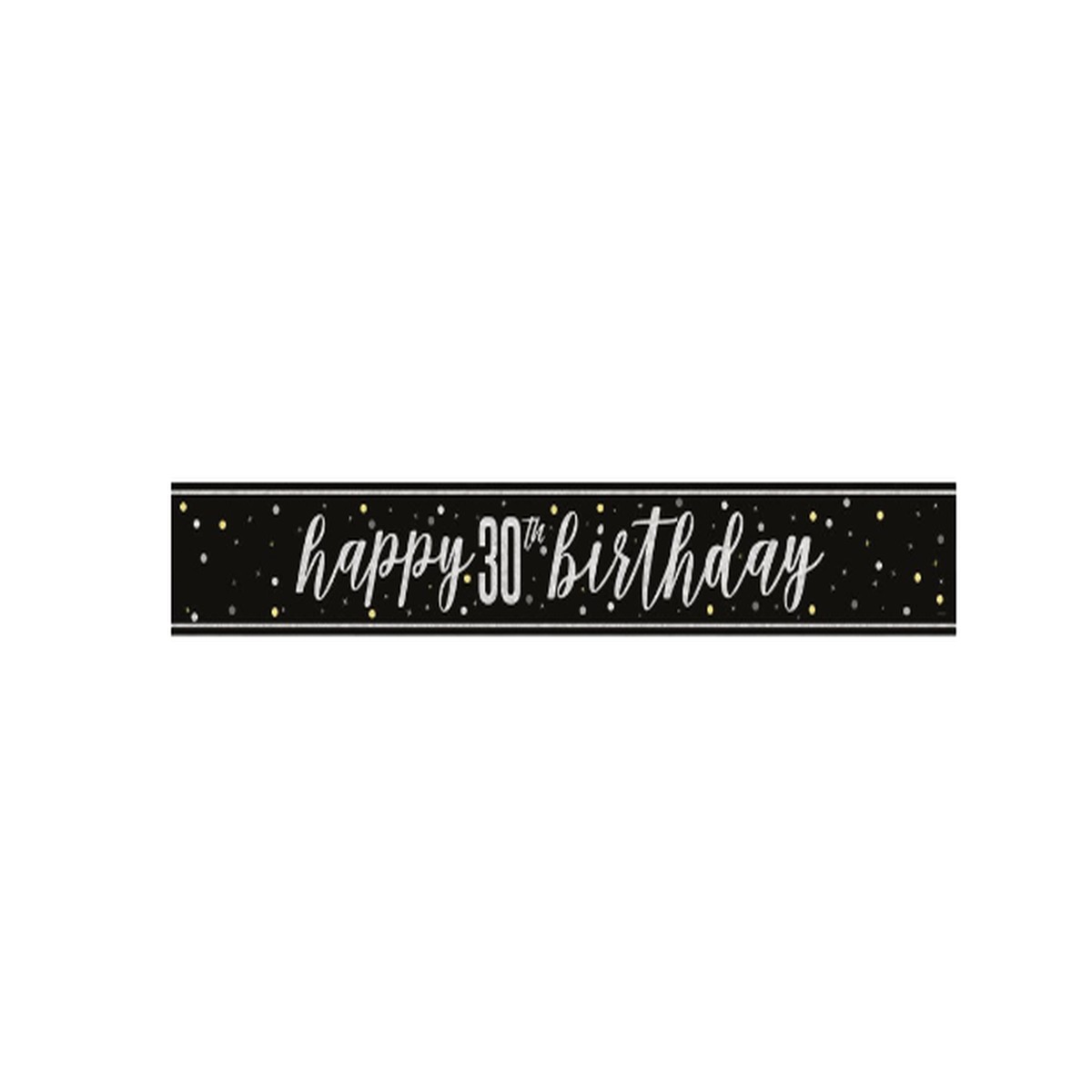 GLITZ Black 30 Prism Foil Banner - (9 ft) - Default Title