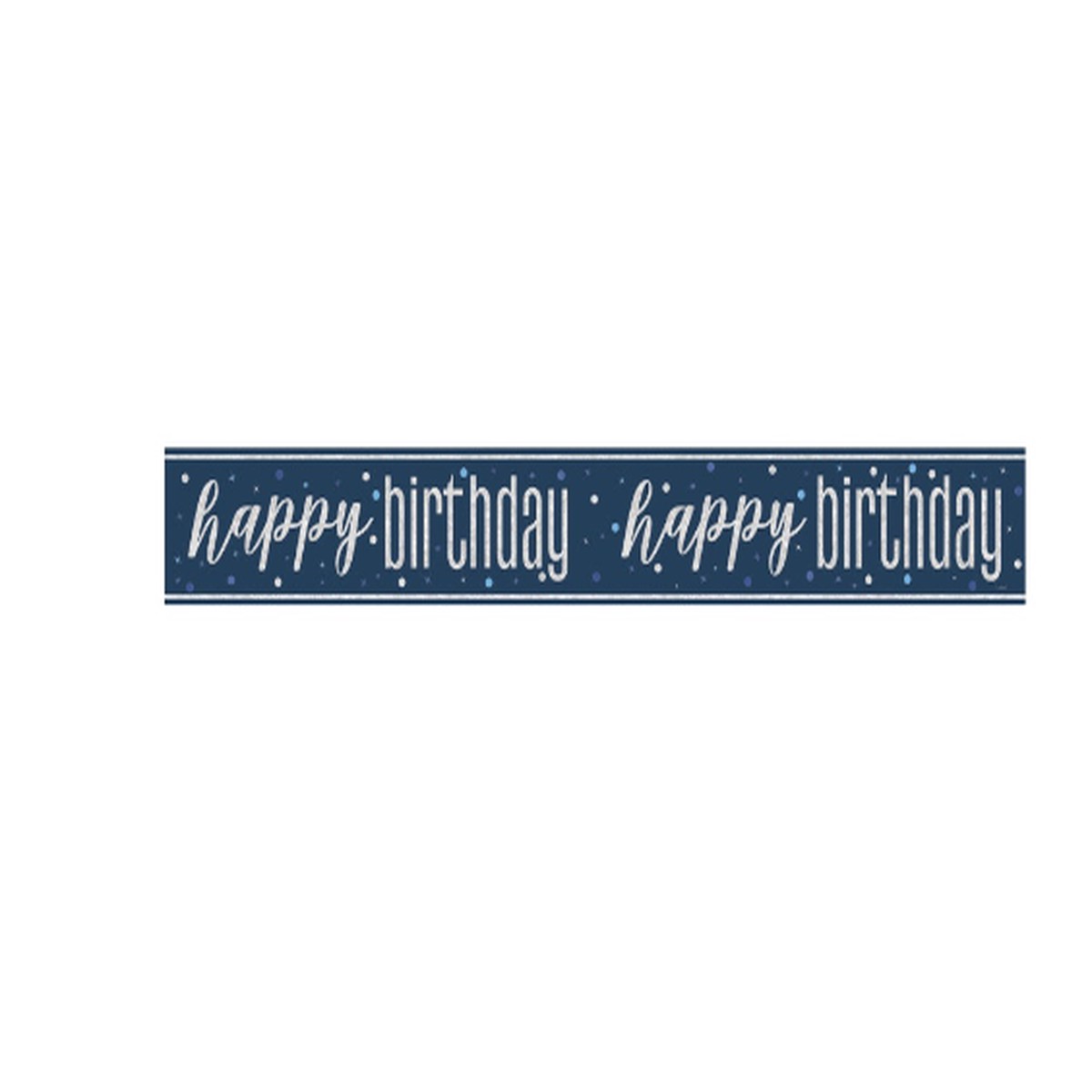 GLITZ Happy Birthday Blue Prism Foil Banner - (9 ft) - Default Title