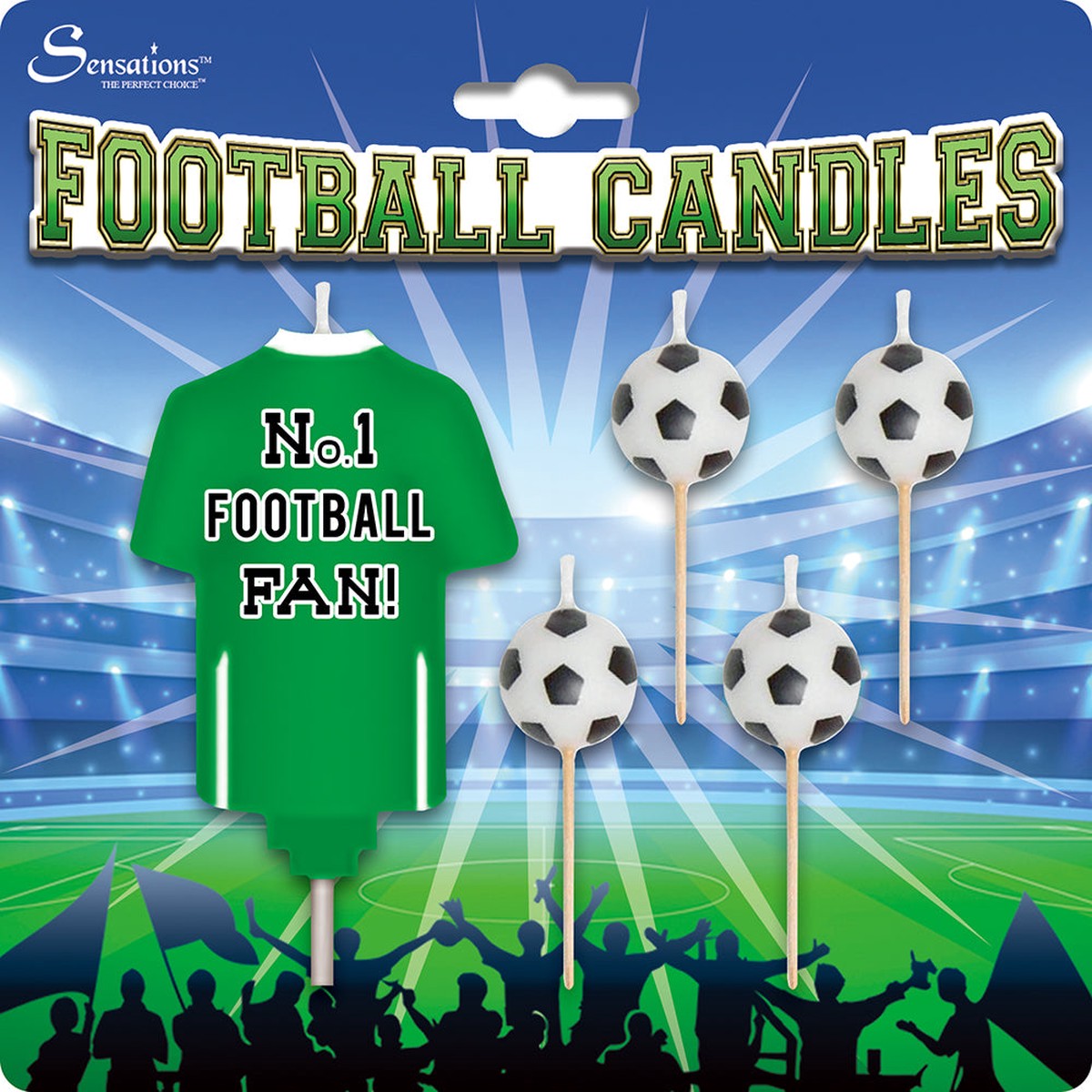 No.1 Football Candles Green/White - (5 Pack) - Default Title