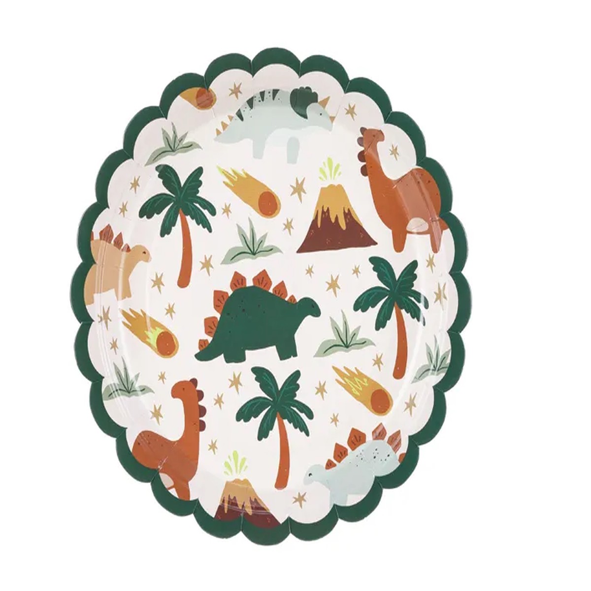 Paper plates Dinosaurs (18x18cm) - (6 pack) - Default Title