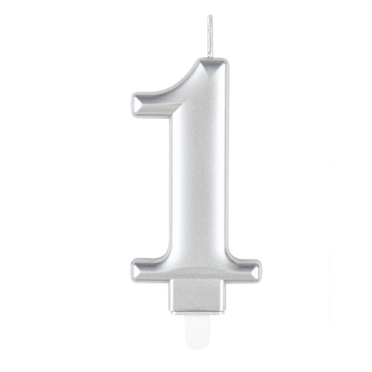 Metallic Silver Number 1 Birthday Candle - Default Title