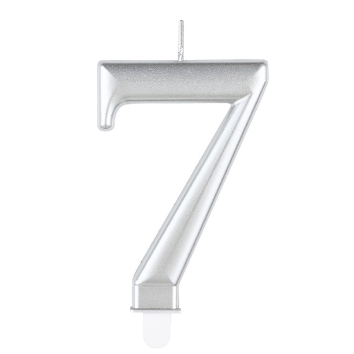 Metallic Silver Number 7 Birthday Candle - Default Title