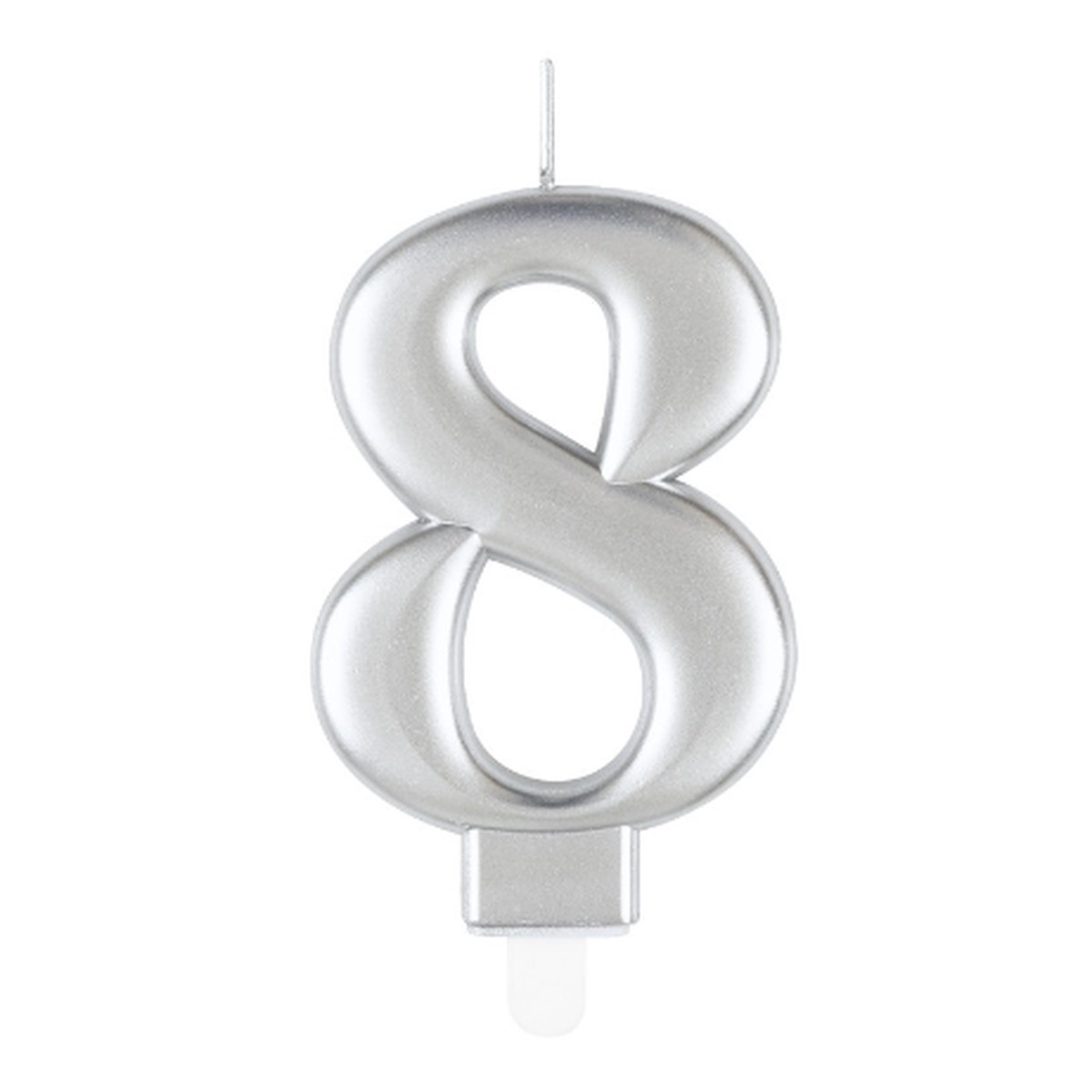 Metallic Silver Number 8 Birthday Candle - Default Title