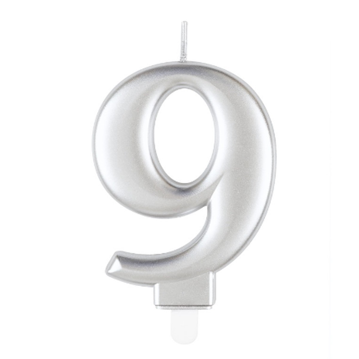 Metallic Silver Number 9 Birthday Candle - Default Title