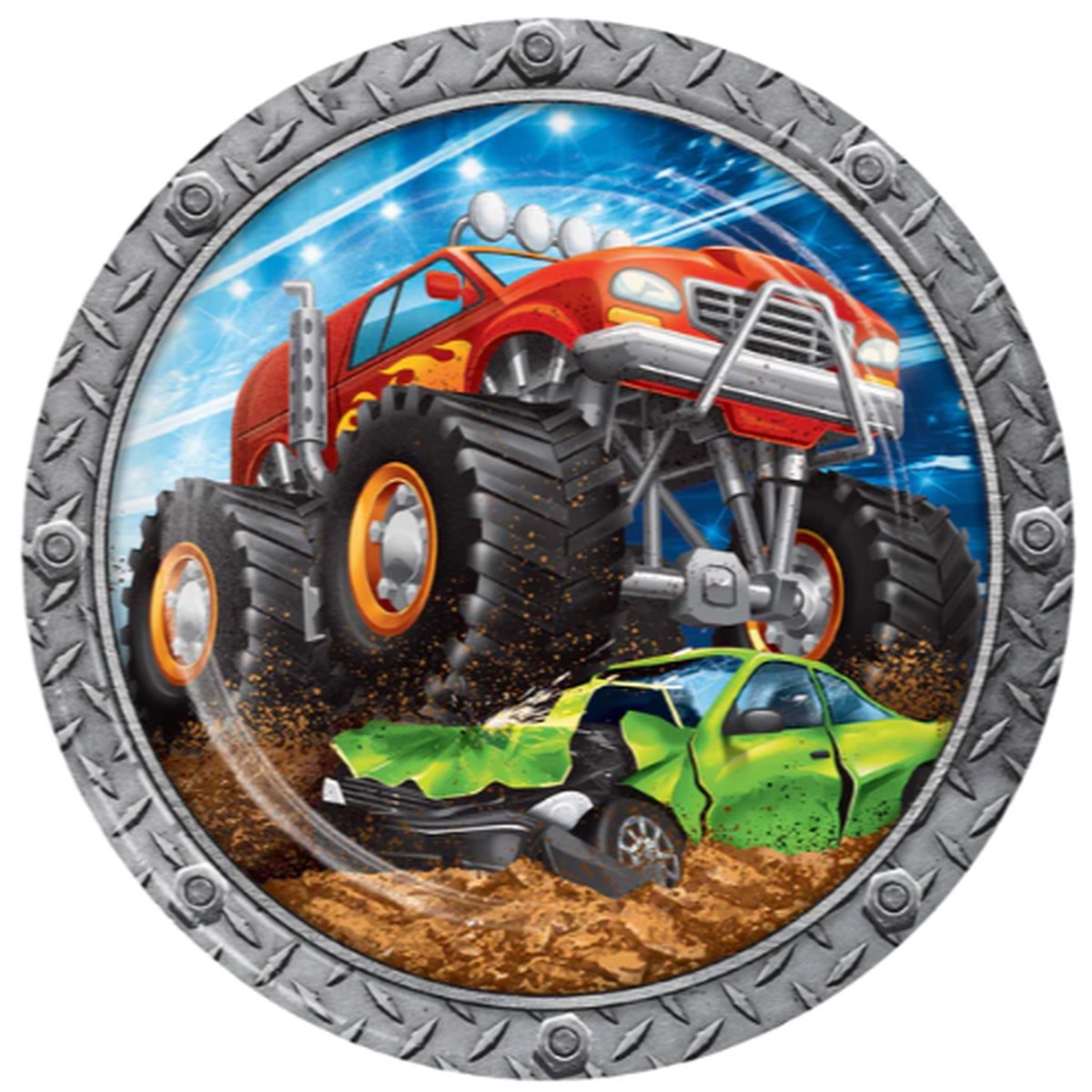 Monster Truck Rally Dinner Plate - (8 Pack) - Default Title