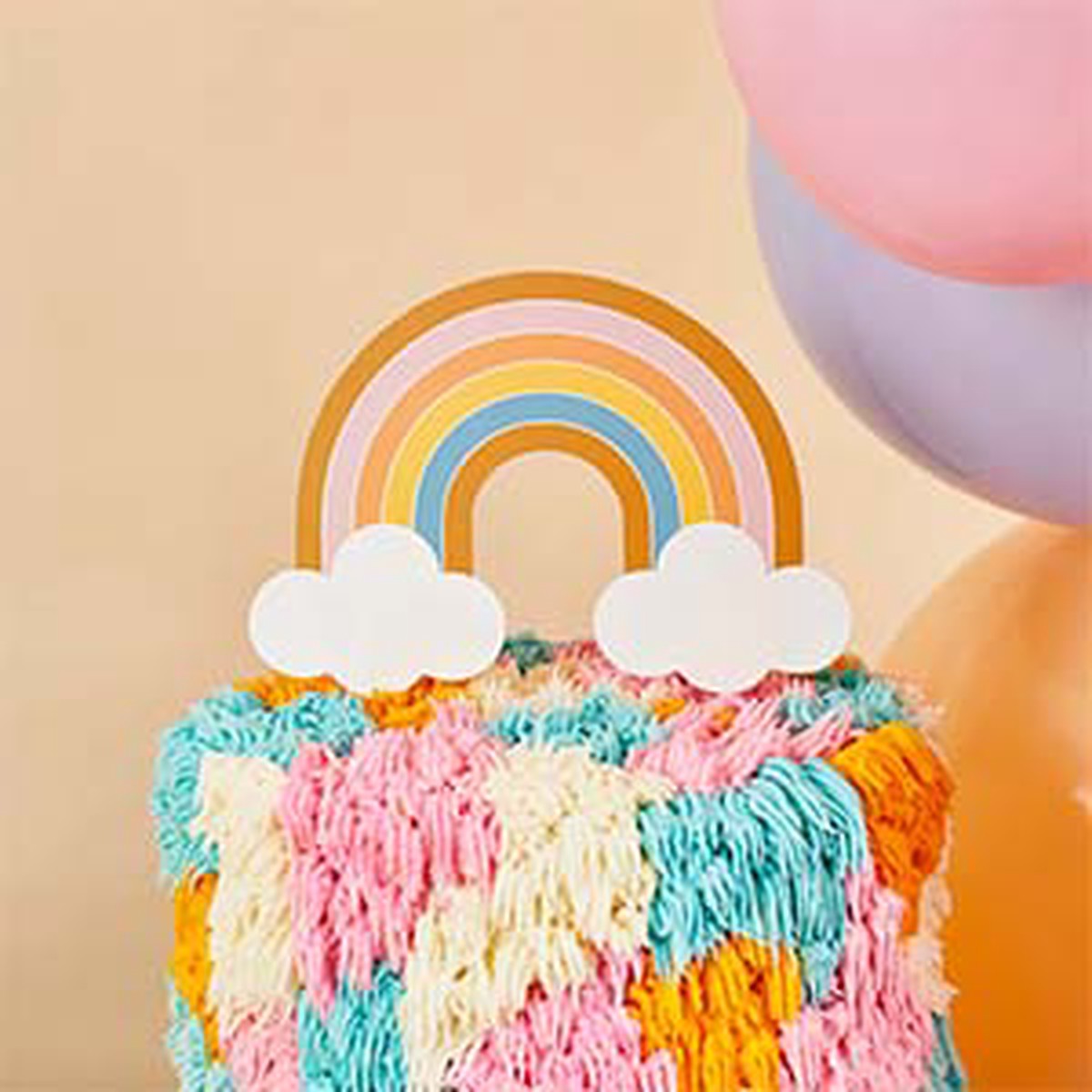 RAINBOW PAPER CAKE TOPPER - Default Title