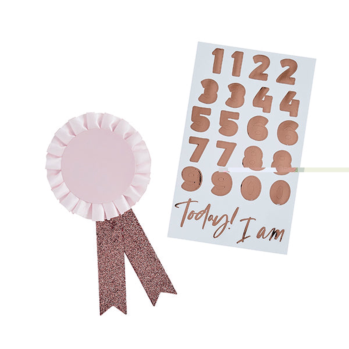 Rose gold Milestone Birthday Badge Personalised with Stickers - Default Title