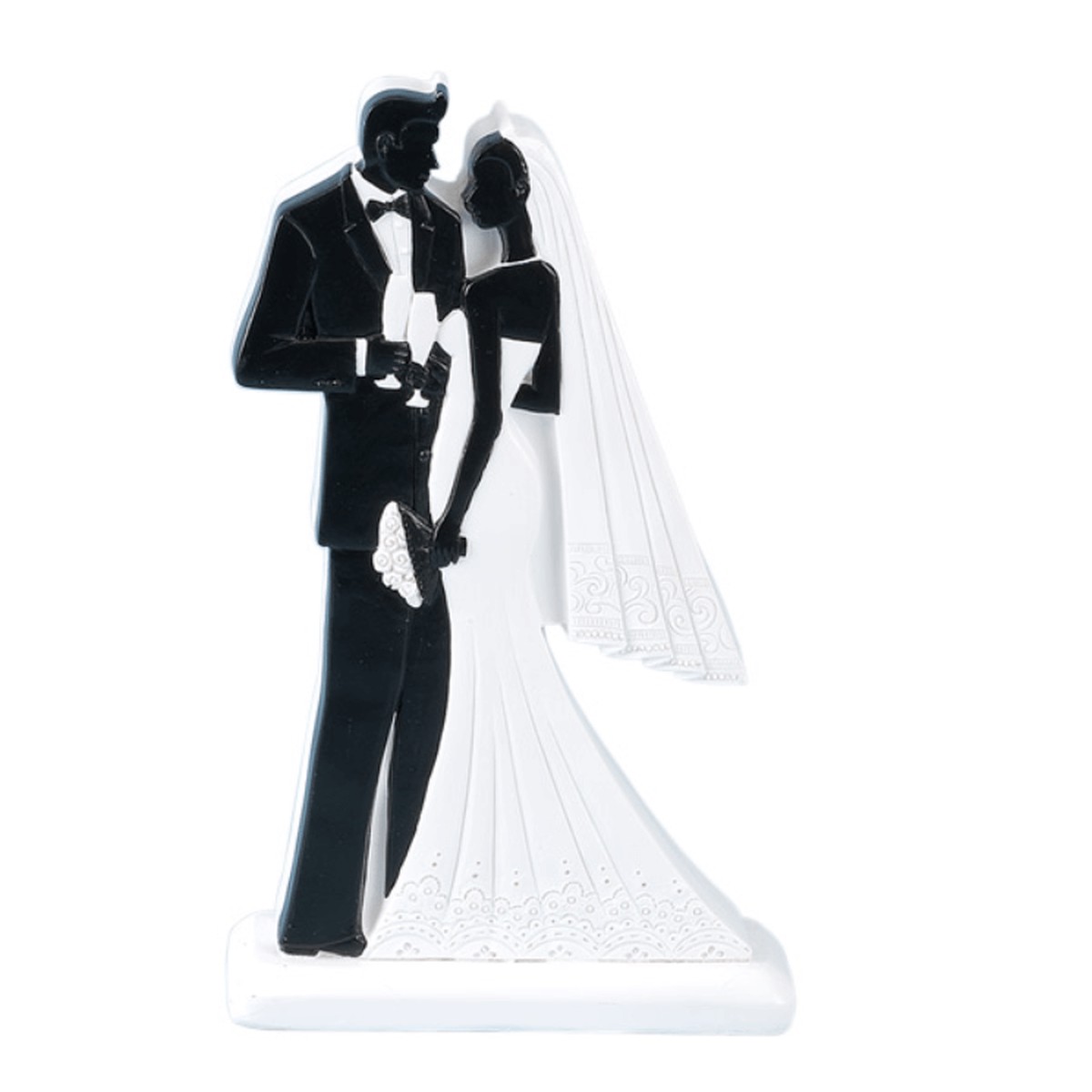 2D Bride & Groom Standing - Black (100 x 40 x 180mm) - Default Title