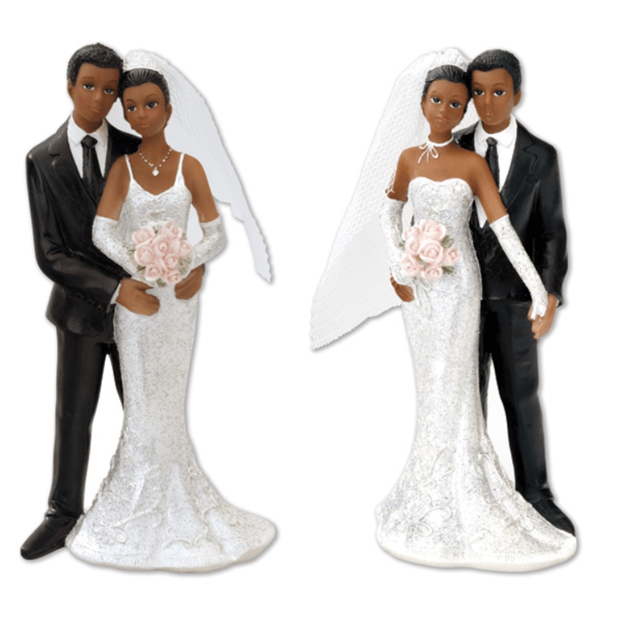 BLACK BRIDE AND GROOM STANDING (4 PACK) - Default Title