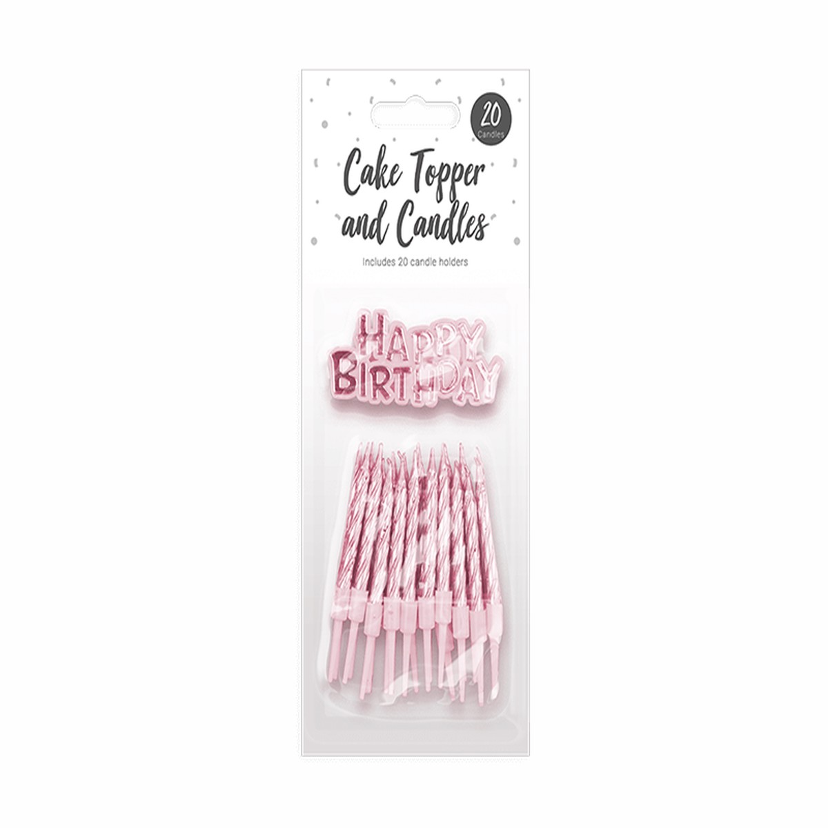 Bright Cake Topper & Candles - Bright Cake Topper & Candles - Pink