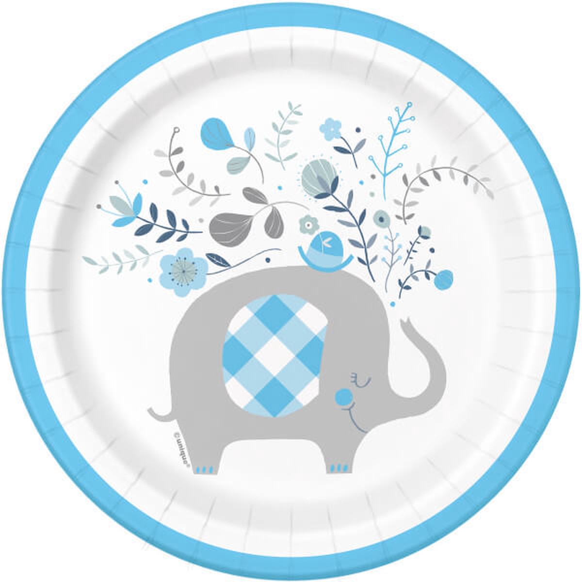 Blue Floral Elephant Round 7