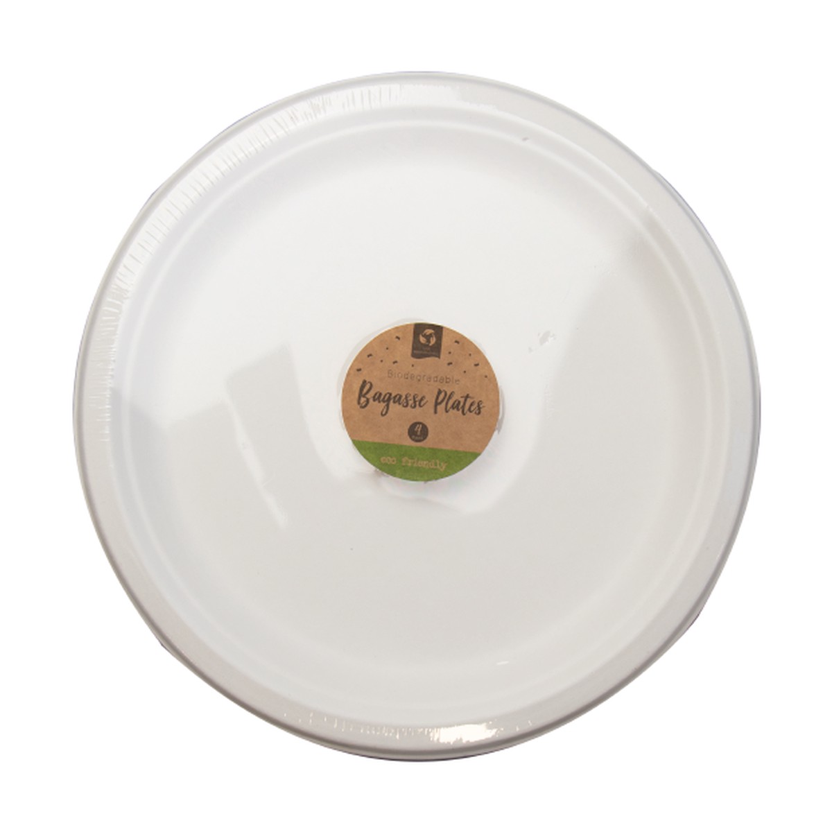 Biodegradable Bagasse Plates 26cm (4 Pack) - Default Title