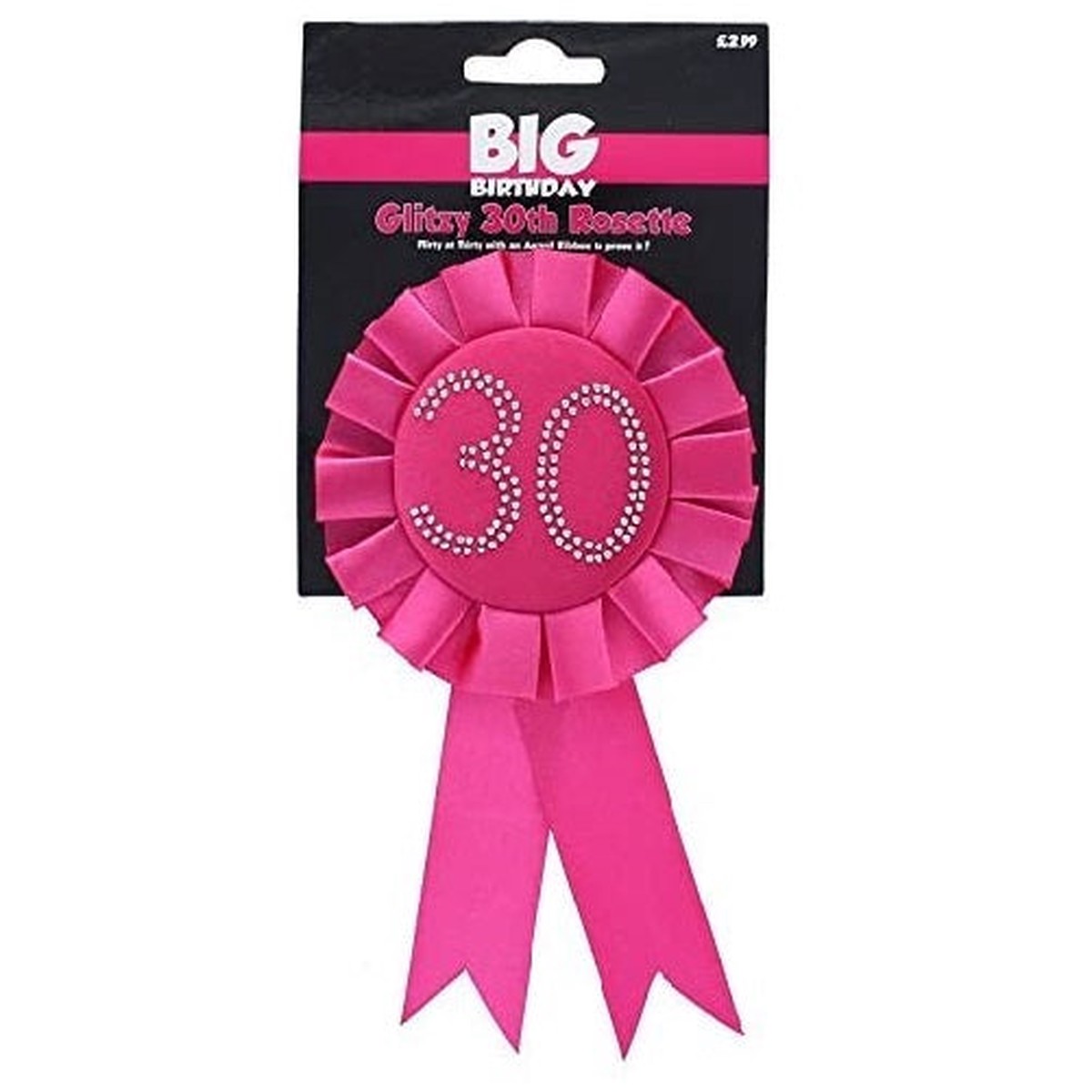 Pink 30th Diamante Rosette - Default Title