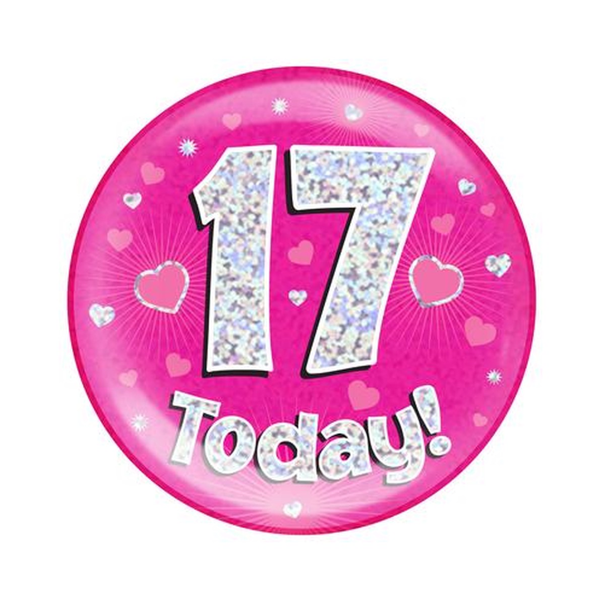 Holographic Jumbo Badge - 17 Today Pink - Default Title