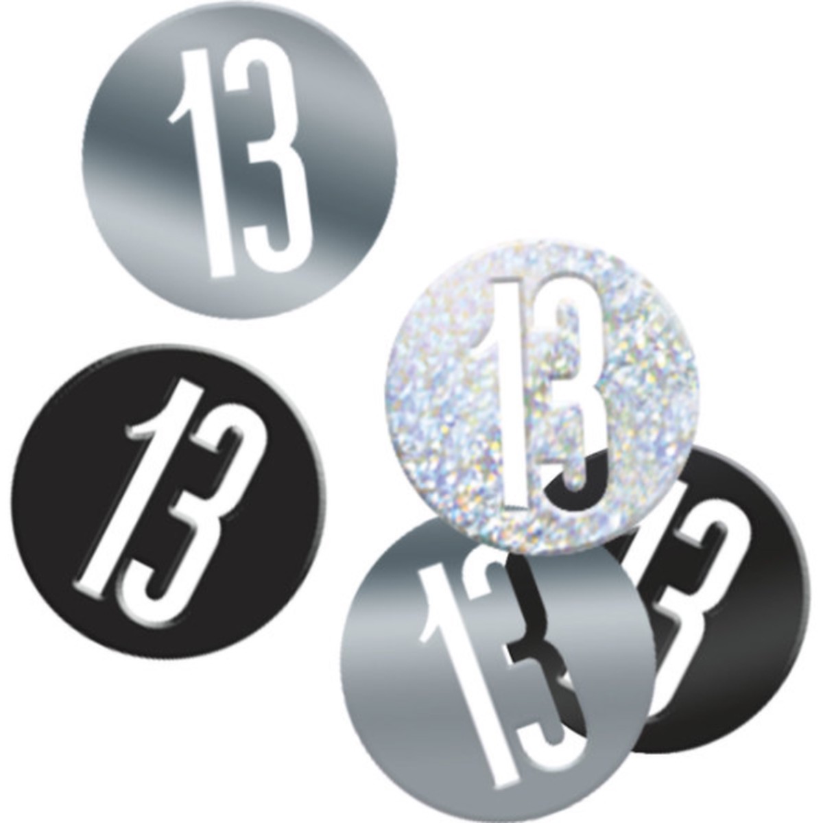 Birthday Black & Silver Glitz Number 13 Confetti (.5oz) - Default Title
