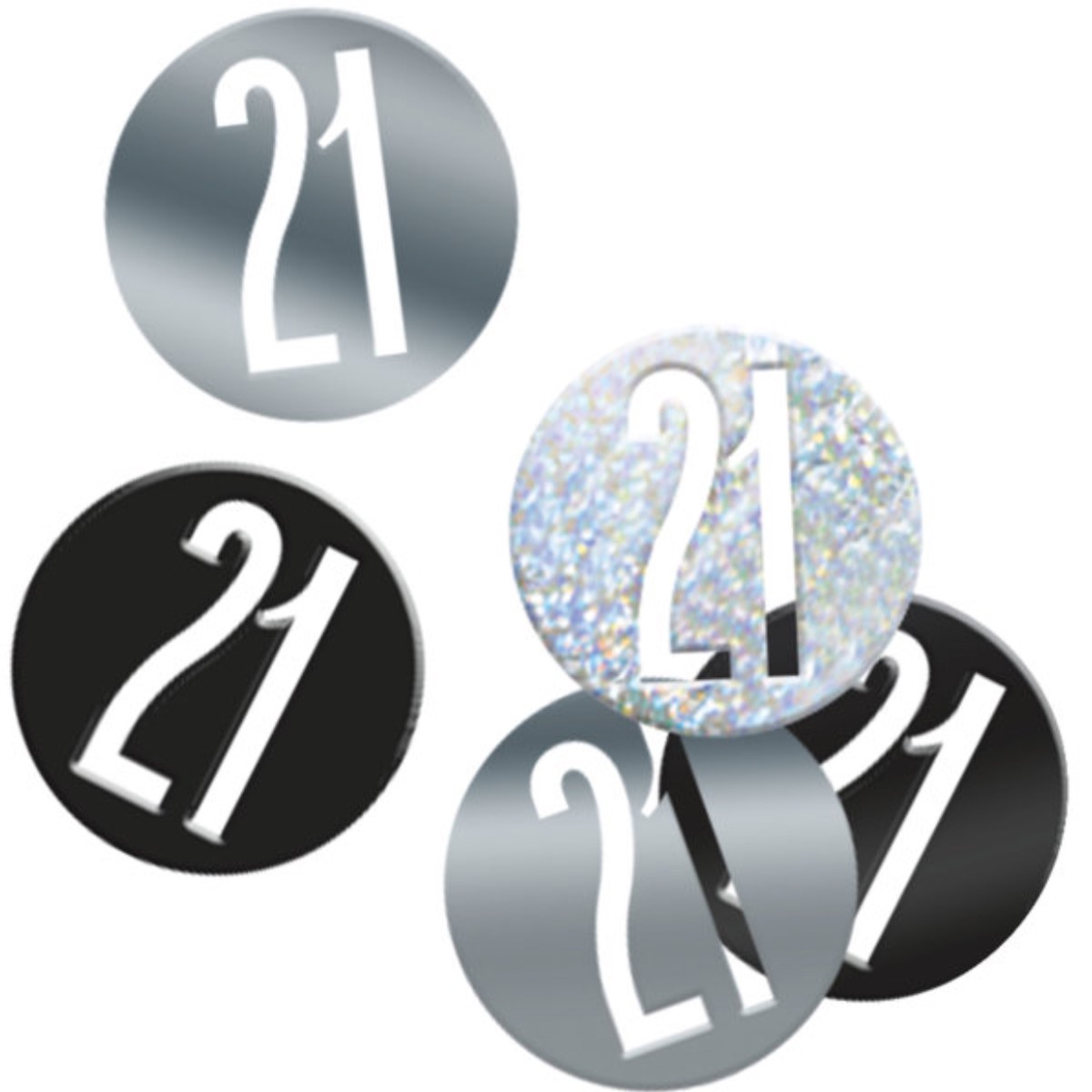 Birthday Black & Silver Glitz Number 21 Confetti (0.5 oz) - Default Title