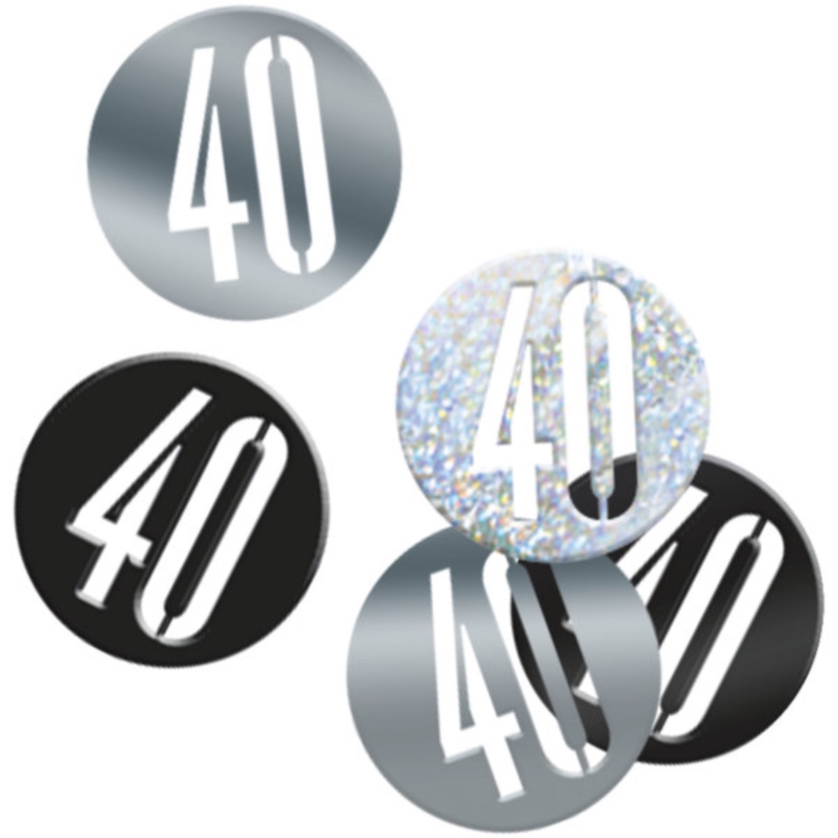 Birthday Black & Silver Glitz Number 40 Confetti (0.5 oz) - Default Title