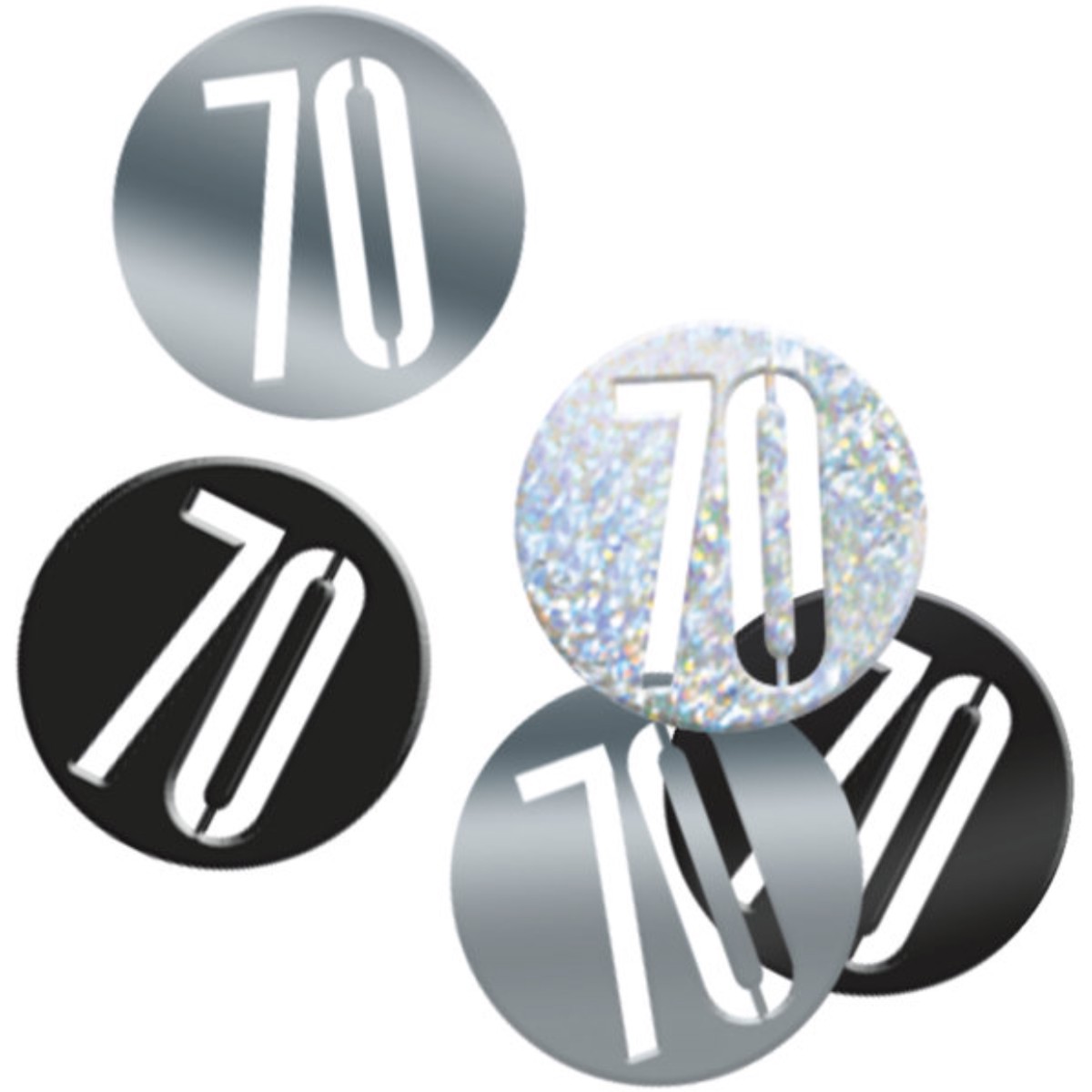 Birthday Black & Silver Glitz Number 70 Confetti (0.5 oz) - Default Title