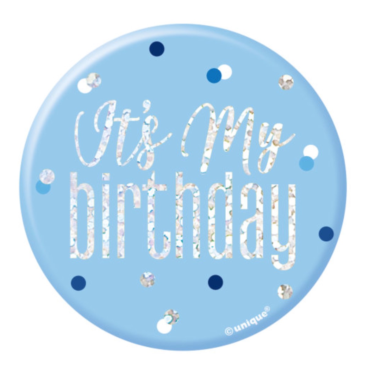 1 Glitz Blue & Silver Birthday Badge 