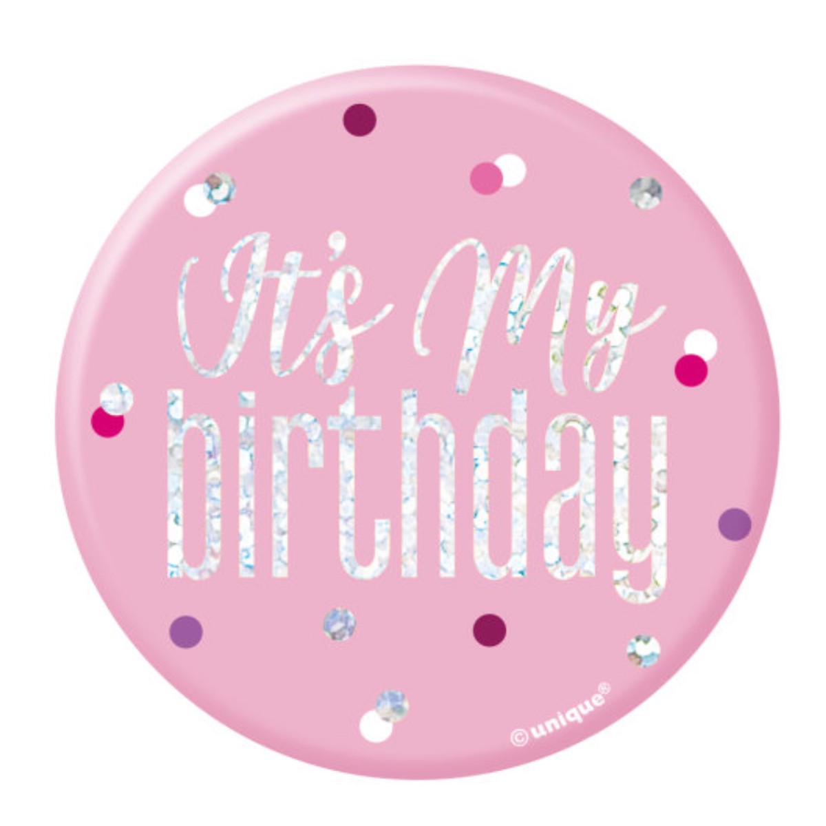 1 Glitz Pink & Silver Birthday Badge 