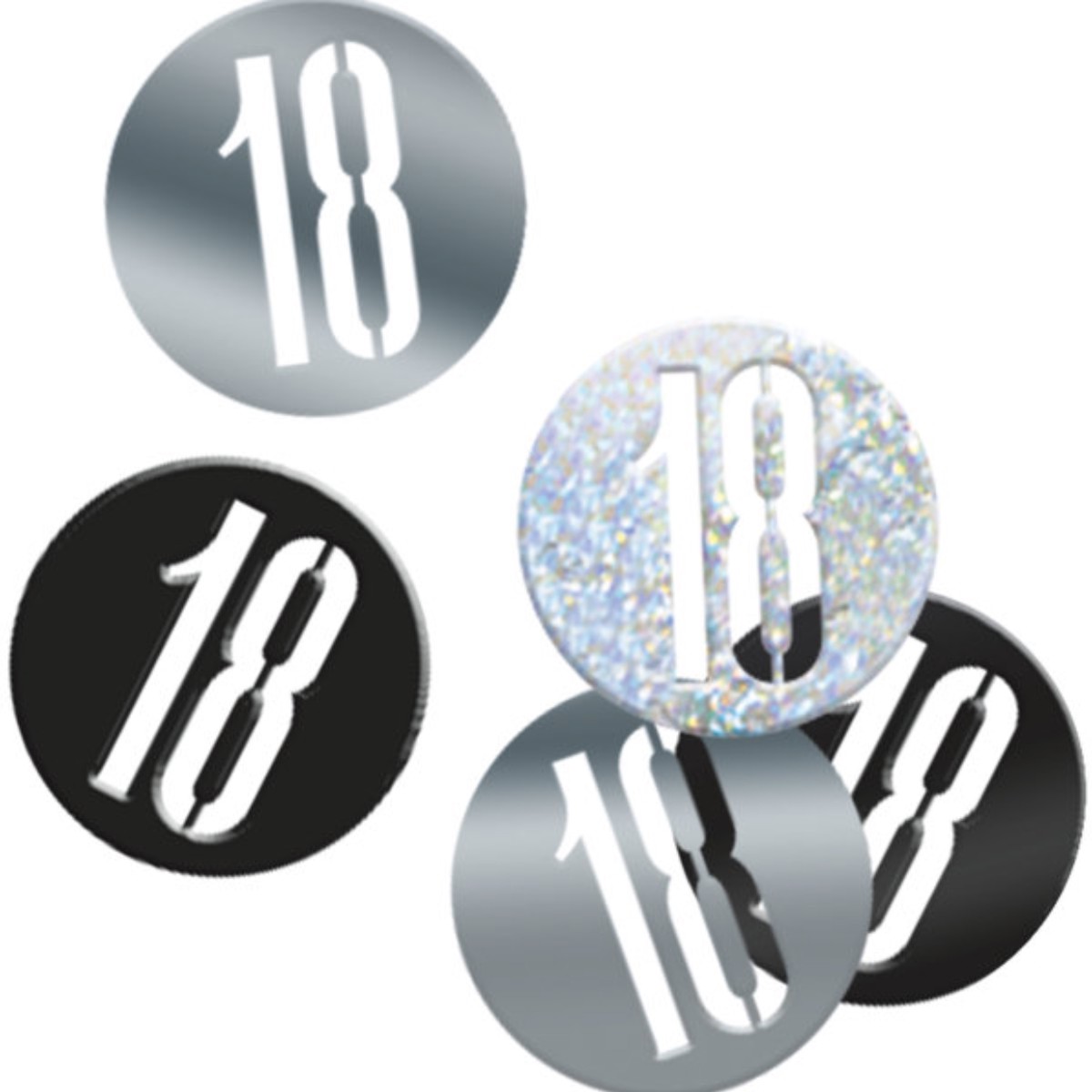 Birthday Black & Silver Glitz Number 18 Confetti (0.5 oz) - Default Title