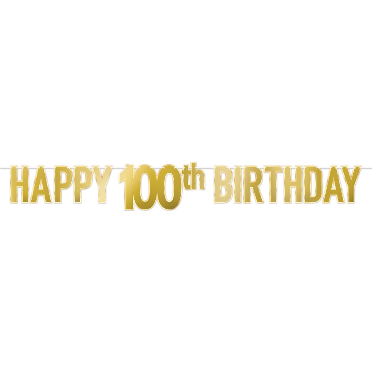 Happy 100th Birthday Streamer - Foil Banner Decoration - Case (12 Streamers)