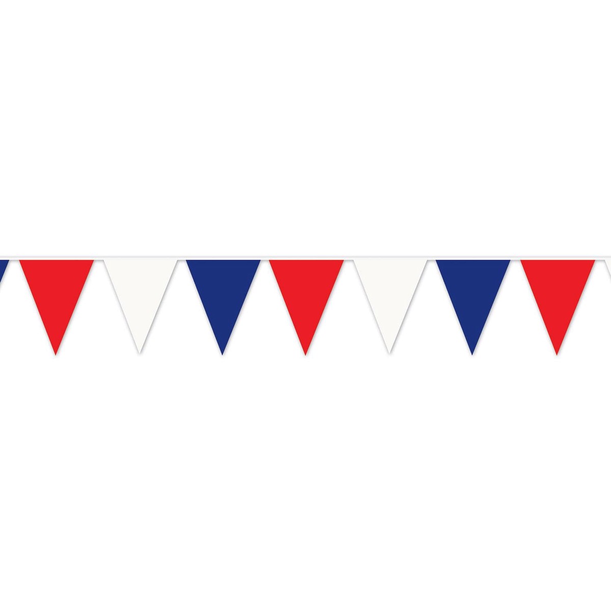 120 ft.- Red - White & Blue Party Pennant Banner - Case (12 Banners)