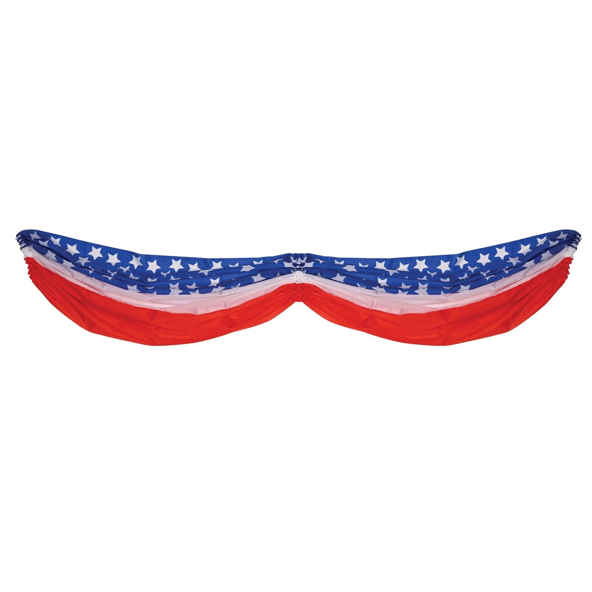 5 ft. - Stars & Stripes Fabric Party Bunting - Case (6 Buntings)