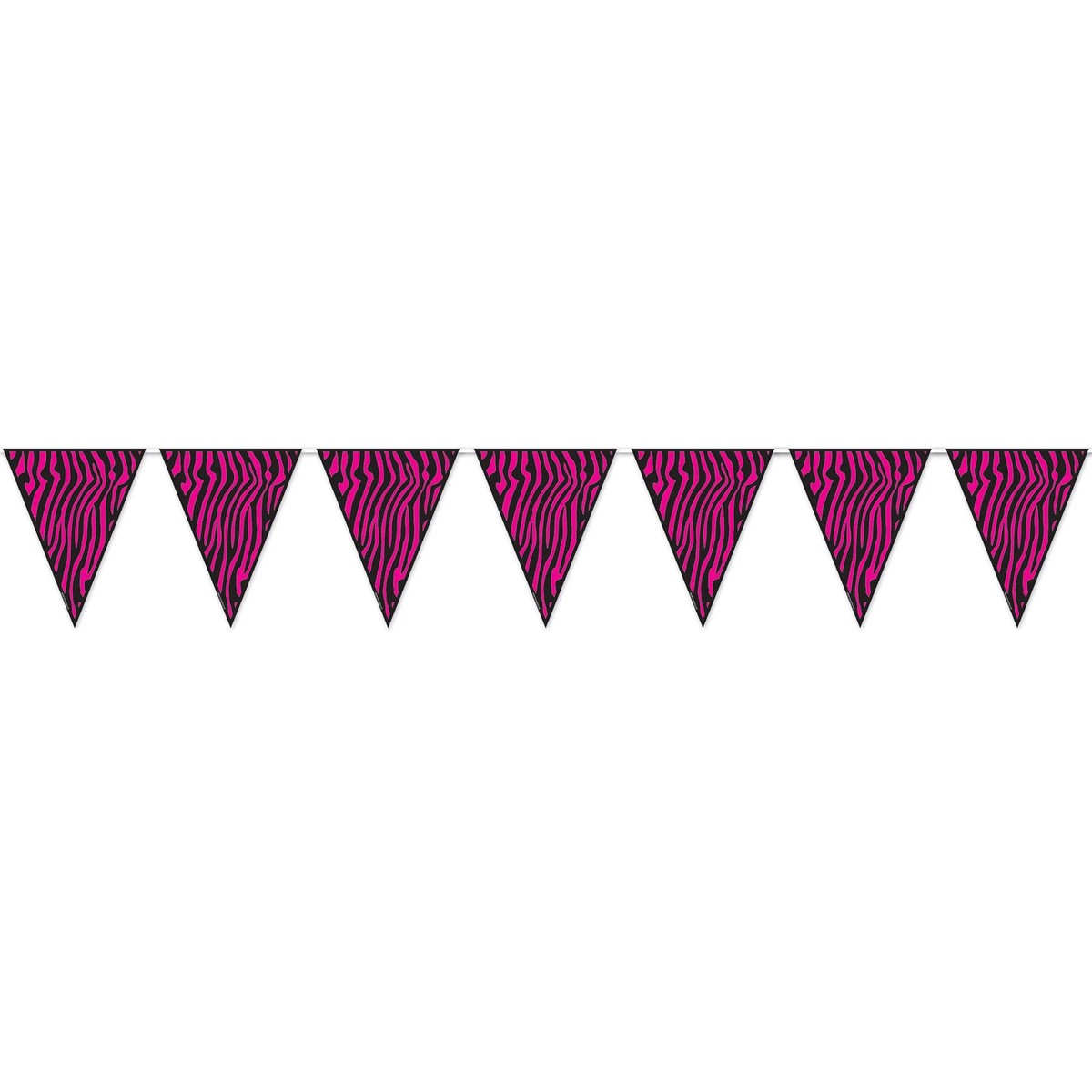 Zebra Print Pennant Banner - Case (12 Banners)