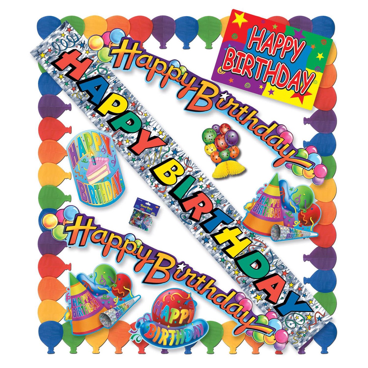 11 Piece Happy Birthday Party Kit - Case (6 Kits)