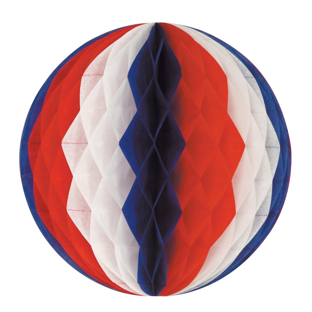 12 Inch- Tissue Party Ball - red - white - blue - Case (24 Tisue Balls)