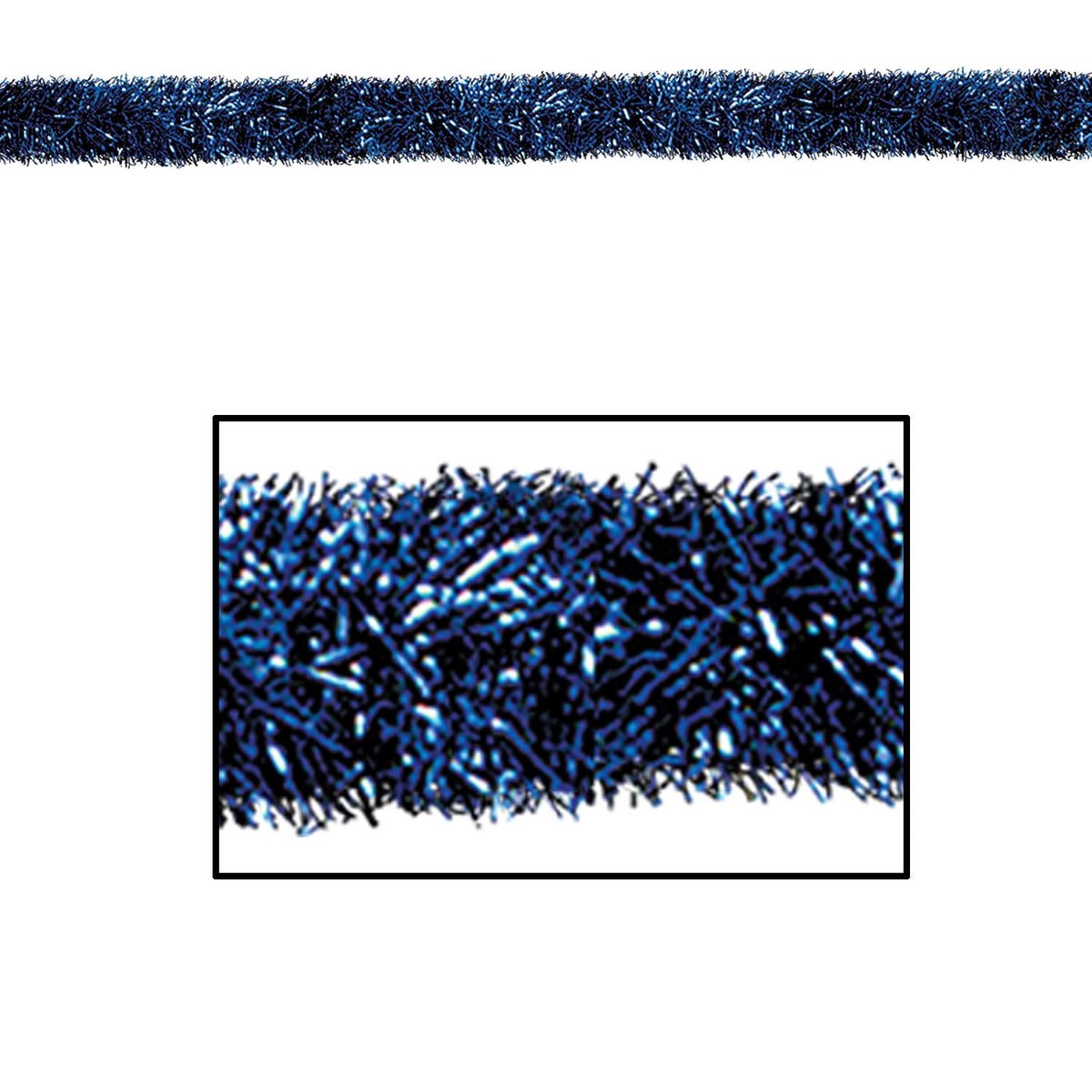100 ft Christmas Blue Tinsel Garland Decoration - Case (1 Garland)