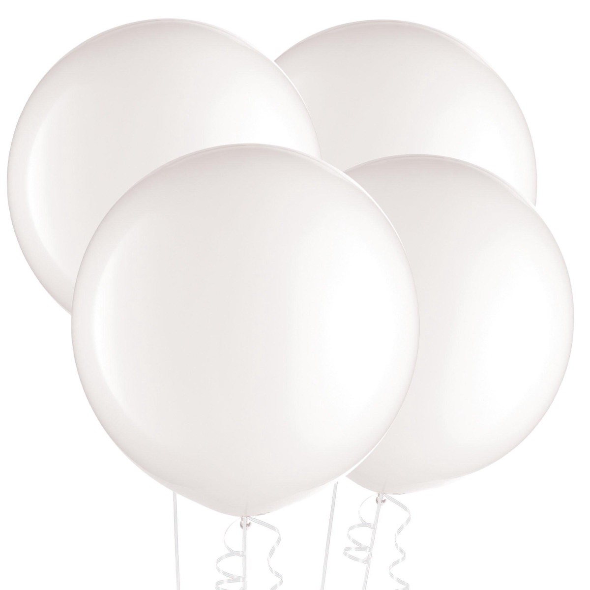 White Latex Balloons, 24in, 4ct - Default Title