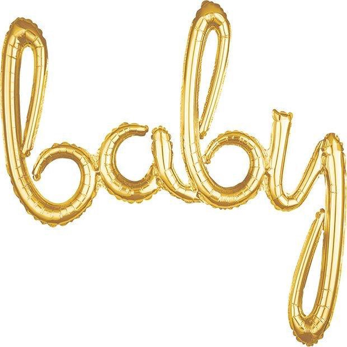 Air-Filled Baby Cursive Letter Balloon Banner, Assorted Colors - Gold