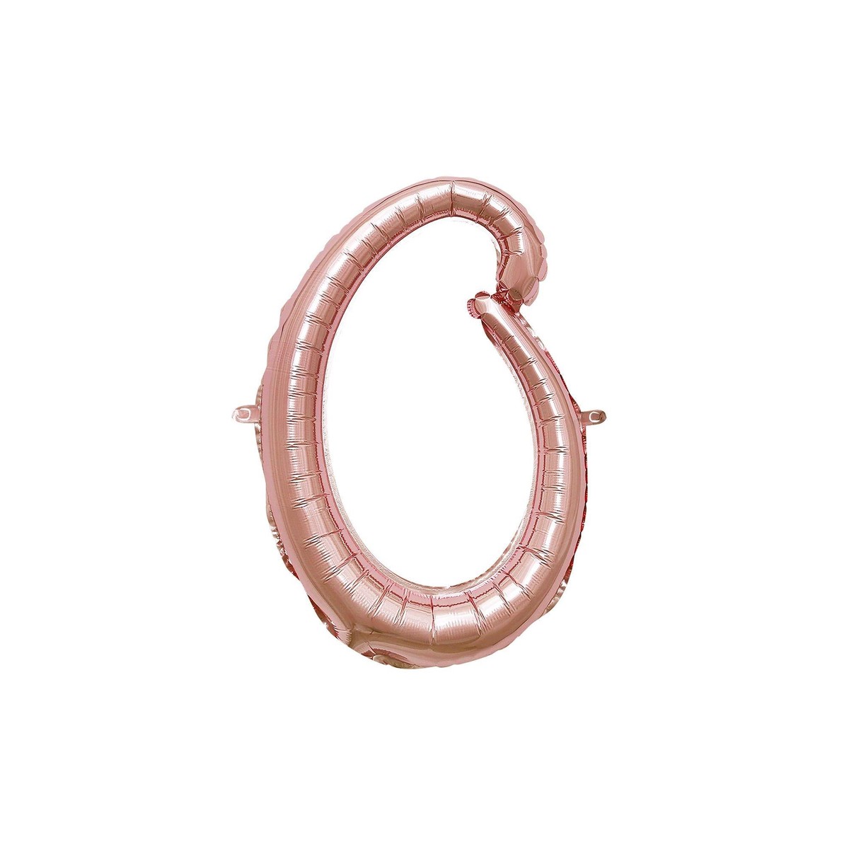 Air-Filled Rose Gold Cursive Number (0-9) Foil Balloon, 10in x 18in - 0