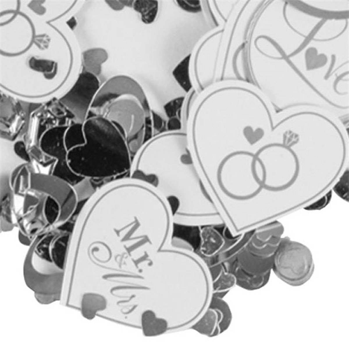 'I Do' White and Silver Wedding Confetti (34g pack) - Default Title