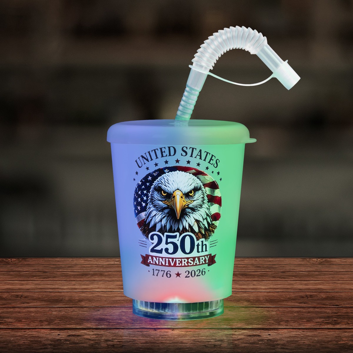 250th Anniversary LED 12 oz. Cup with Straw - Default Title