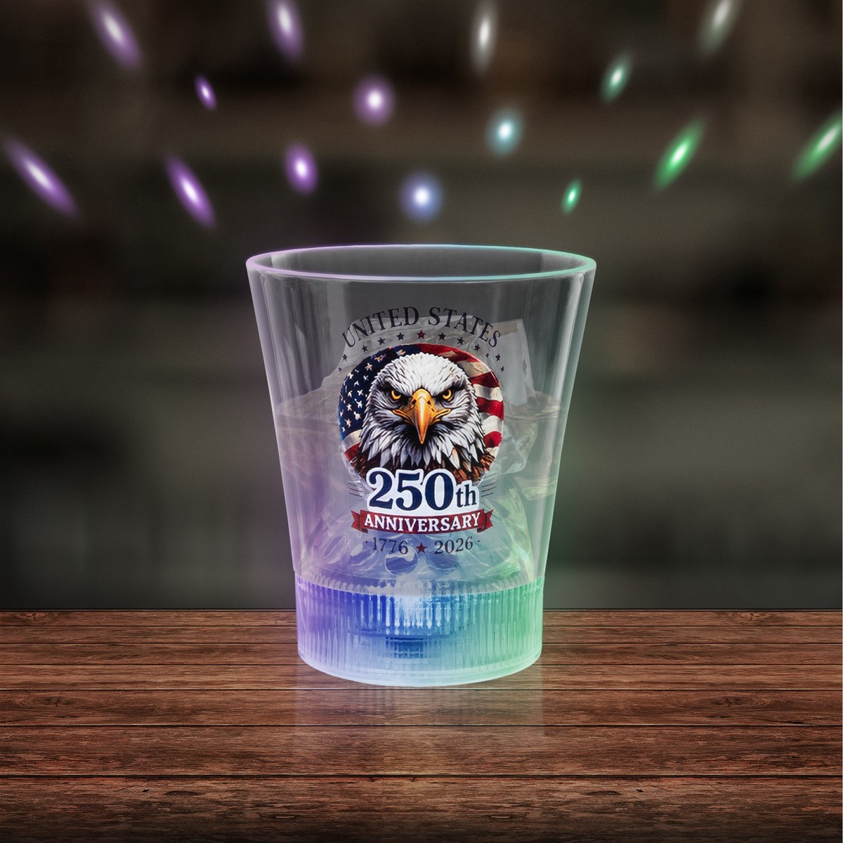 250th Anniversary LED Disco Ball 8 oz. Rocks Glass - Default Title