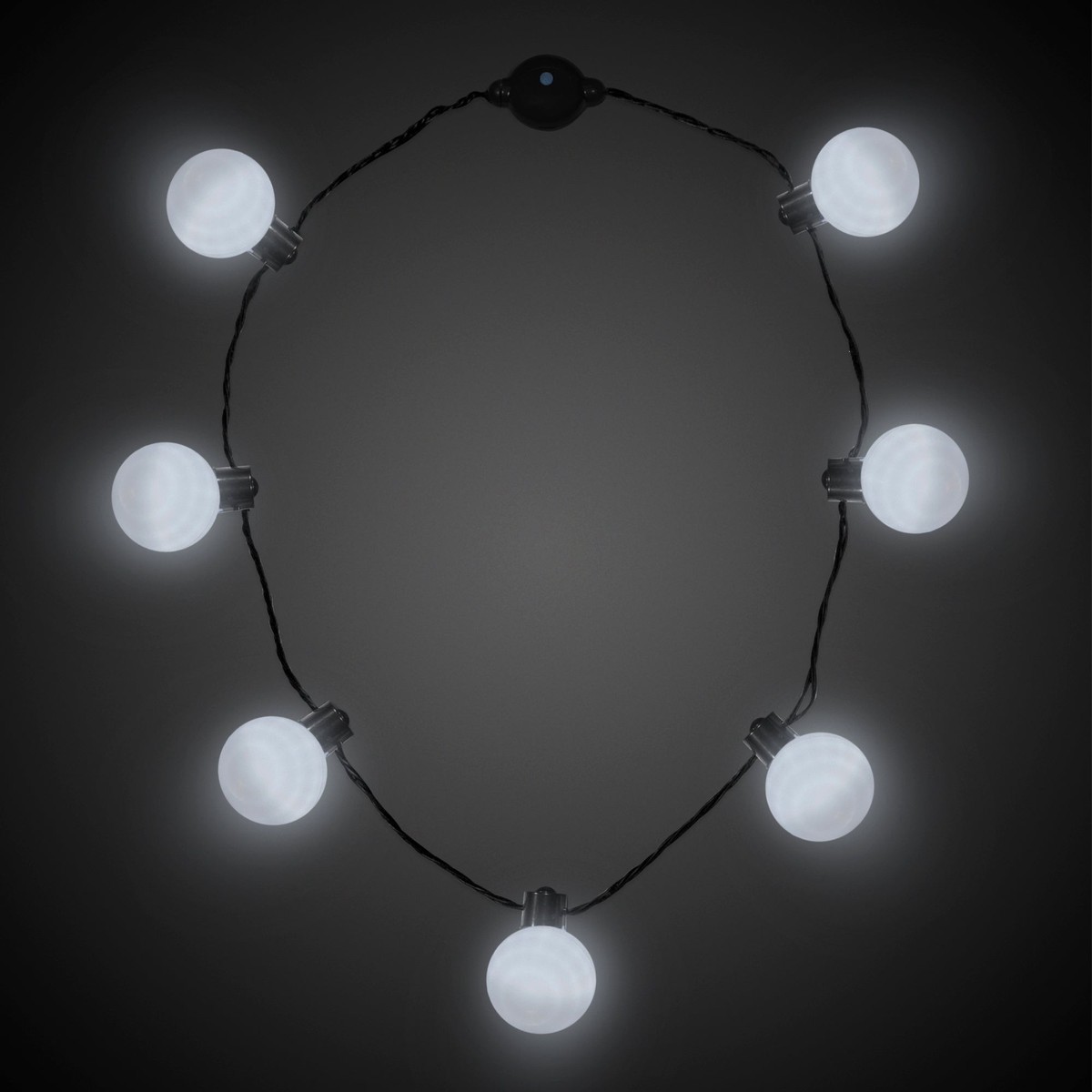 LED White Ball Necklace - White