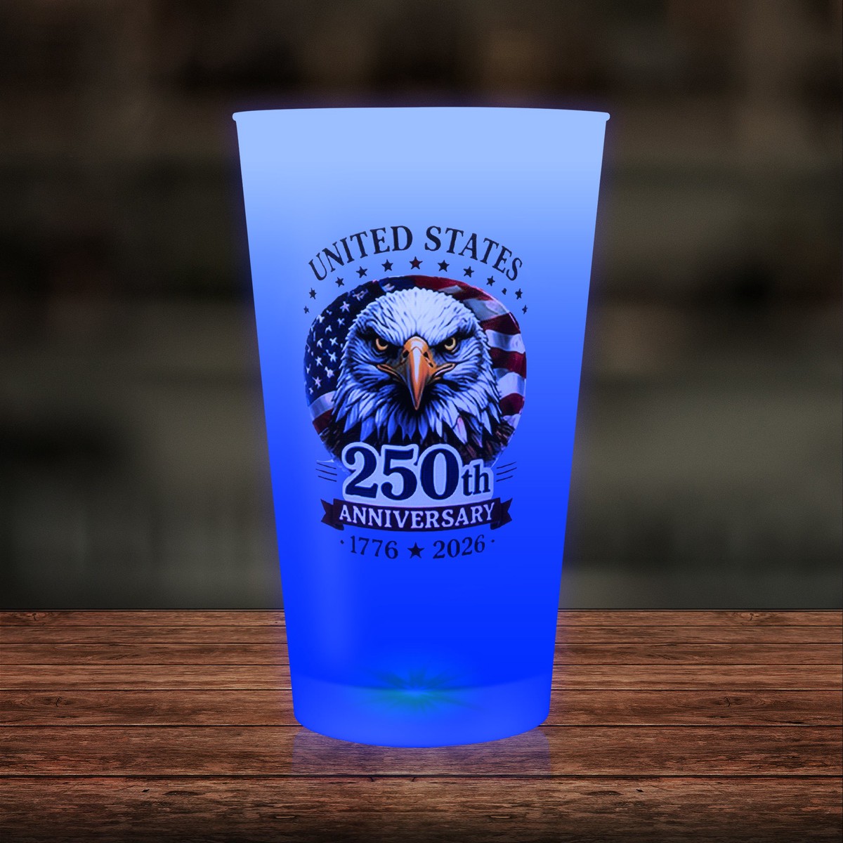 250th Anniversary Blue LED 16 oz. Cup - Default Title