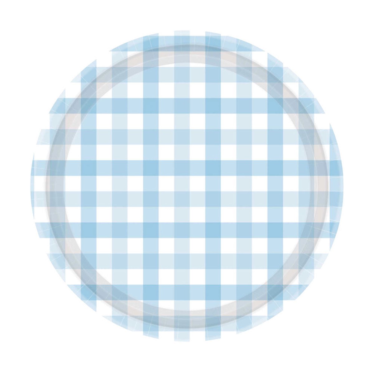 Pastel Blue Gingham Plates 8pk - Default Title