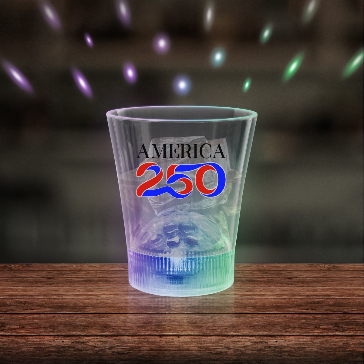 America 250 LED Disco Ball 8 oz. Rocks Glass - Default Title